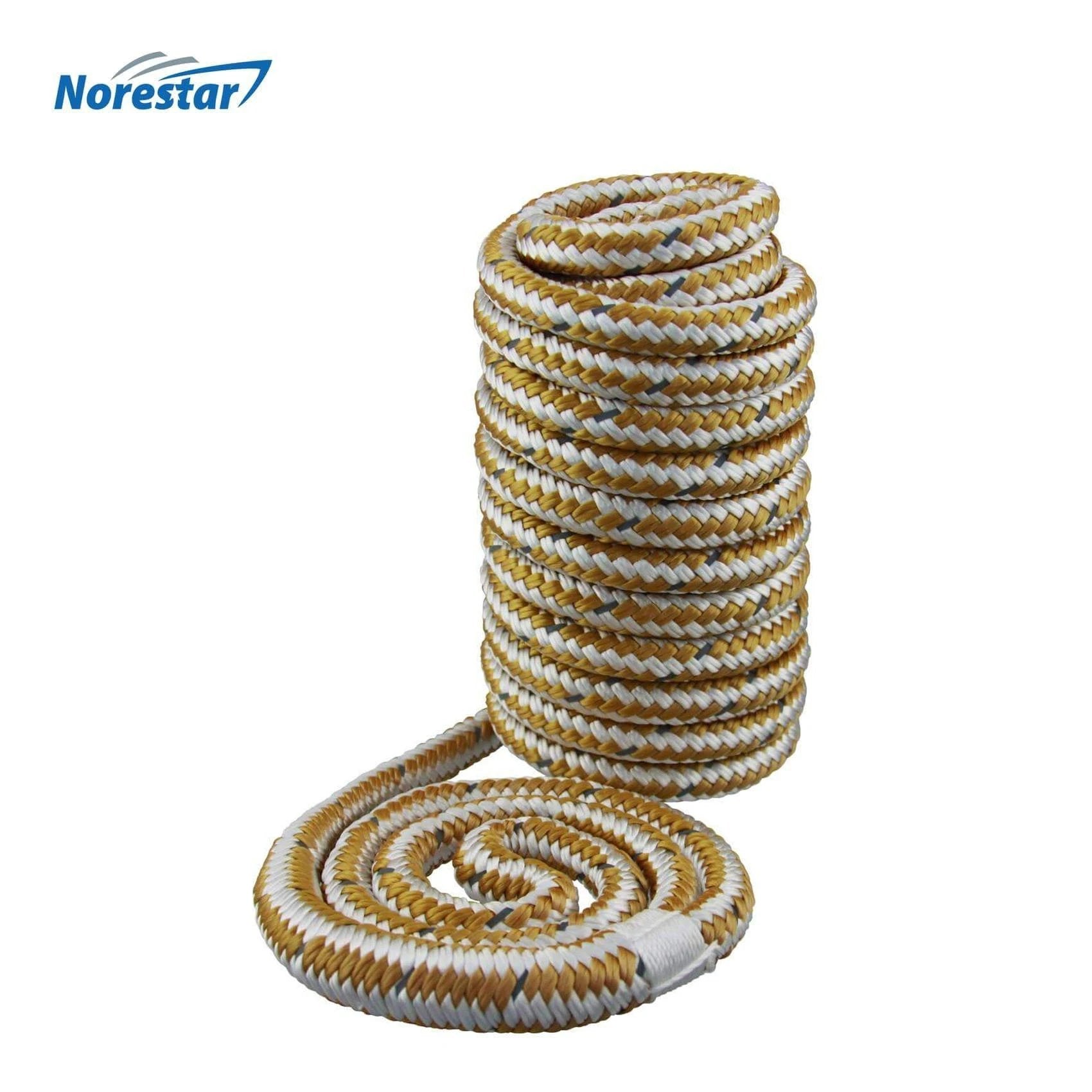 High-Visibility Reflective Braided Nylon Dock Line, Gold